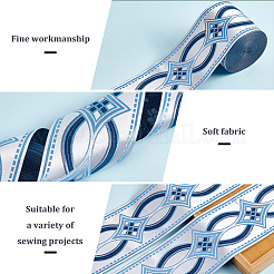10M Ethnic Style Polyester Jacquard Rhombus Ribbon&nbsp;OCOR-FG0002-16