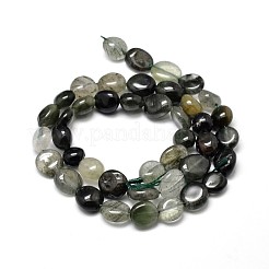 Natural Green Rutilated Quartz Gemstone Nuggets Bead Strands&nbsp;G-J336-26