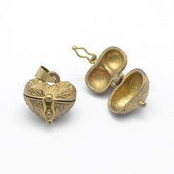 Brass Prayer Box Pendants&nbsp;KK-F722-24C-RS