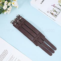 1Pc Trendy Unisex Punk Rock Style Leather Wide Wristband Bracelets&nbsp;BJEW-CL0001-03