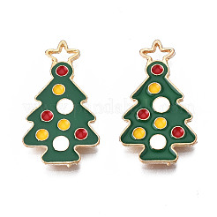 Rack Plating Alloy Enamel Pendants&nbsp;X-ENAM-T011-150