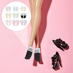 18 Pairs 9 Colors Cloth Doll Lace Short Socks&nbsp;AJEW-GO0001-92