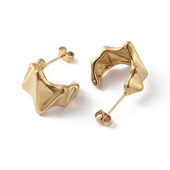 Iron Plating(IP) 304 Stainless Steel Stud Earrings&nbsp;EJEW-D095-13G