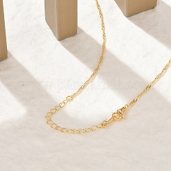 Brass Singapore Chain Necklaces for Women&nbsp;NJEW-Q020-01G