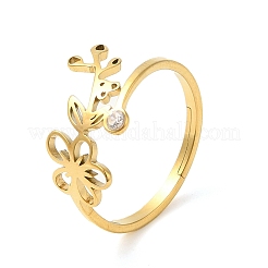 304 Stainless Steel with  Cubic Zirconia Adjustable Rings&nbsp;RJEW-K245-48G-G