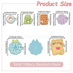 100Pcs Opaque Resin Cabochons&nbsp;CRES-SP0001-15