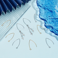 60Pcs 2 Colors PVD Vacuum Plating 304 Stainless Steel Earring Hooks&nbsp;STAS-UN0053-53