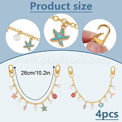 4Pcs 2 Styles Ocean Theme Iron Cable Chains Bag Decorative Chains&nbsp;EJEW-DR00192