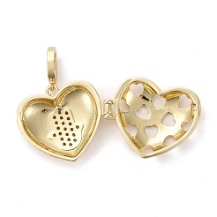 Brass Micro Pave Clear Cubic Zirconia Diffuser Locket Pendants&nbsp;ZIRC-E165-17G