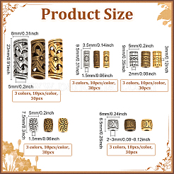 150Pcs 15 Styles Tibetan Style Hollow Beads&nbsp;FIND-PH0026-72