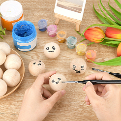 30Pcs Natural Wooden Round Ball&nbsp;WOOD-PH0002-19