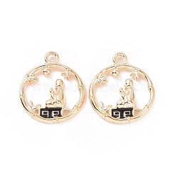 Alloy Enamel Pendants&nbsp;ENAM-G213-12KCG