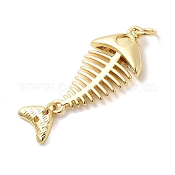 Fishbone Charms Brass Pendants&nbsp;KK-H529-47G