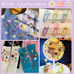 105Pcs 7 Colors Plumeria Flower Opaque Resin Cabochons&nbsp;CRES-UN0001-04