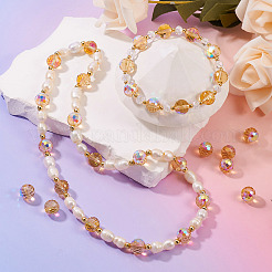 2 Strands Transparent Electroplate Glass Beads Strands&nbsp;EGLA-TA0001-77