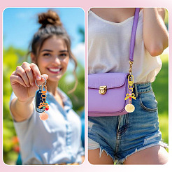 7Pcs 7 Colors PU Leather Pompom Ball Pendant Decorations&nbsp;HJEW-TA0001-44