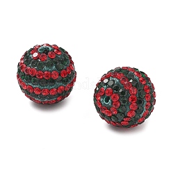 Stripe Pattern Polymer Clay Rhinestone Beads&nbsp;CLAY-NH0001-01