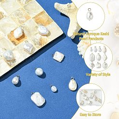 10Pcs 10 Styles Natural Baroque Keshi Pearl Pendants&nbsp;KK-CJ0003-62