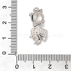 Brass Micro Pave Cubic Zirconia Pendants&nbsp;KK-Z125-07P