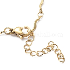 Ion Plating(IP) 304 Stainless Steel Wave Bar Link Chain Bracelets&nbsp;BJEW-K226-12G