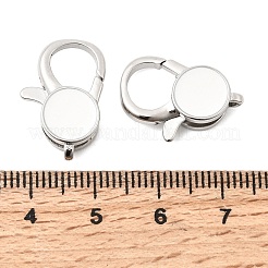 Flat Round Brass Enamel Lobster Claw Clasps&nbsp;KK-Z147-02P-B