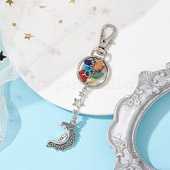 7 Chakra Gemstone Chip Alloy Pendant Ornament&nbsp;KEYC-JKC00698-01