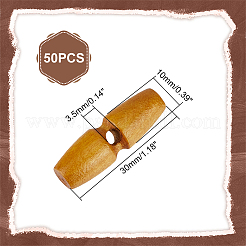 50Pcs 1-Hole Wood Buttons&nbsp;BUTT-UN0001-27B