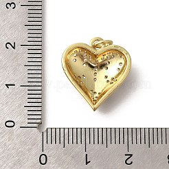Brass Micro Pave Clear Cubic Zirconia Enamel Pendants&nbsp;KK-M297-18G