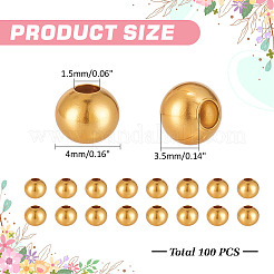 100Pcs Ion Plating(IP) 304 Stainless Steel Beads&nbsp;STAS-ME0002-47