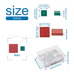 272Pcs 2 Style Square Transparent Glass Cabochons&nbsp;GLAA-EL0001-01C