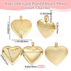 6Pcs Brass Locket Pendants&nbsp;KK-BBC0015-54