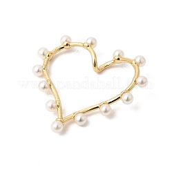 Hollow Brass ABS Imitation Pearl Pendants&nbsp;KK-K419-10G