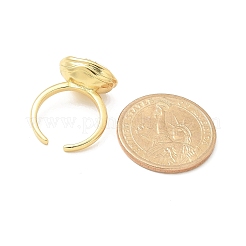 Oval Brass Cuff Rings for Women&nbsp;RJEW-G337-06G-03