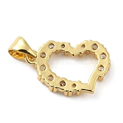 Rack Plating Brass Micro Pave Clear Cubic Zirconia Pendants&nbsp;KK-Q784-15G