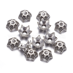 6-Petal Flower Tibetan Silver Bead Caps&nbsp;AA188