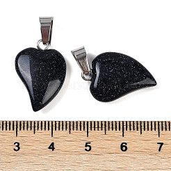 Synthetic Blue Goldstone Heart Pendants&nbsp;G-H073-03P-09