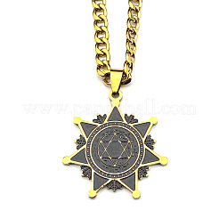 304 Stainless Steel Enamel Black Star Pendant Necklaces for Men&nbsp;WGCD56C-02