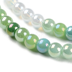 Transperant Electroplate Glass Beads Strands&nbsp;GLAA-P056-4mm-B04