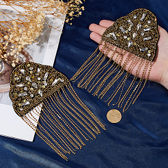 2Pcs Felt Rhinestone Epaulettes&nbsp;AJEW-FH0006-66A
