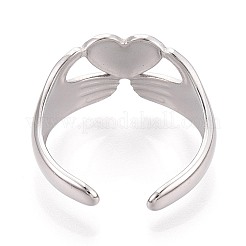 Adjustable 304 Stainless Steel Cuff Rings for Women&nbsp;RJEW-N052-11P