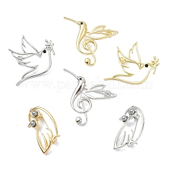 6Pcs 6 Styles Alloy Lapel Pins for Clothes&nbsp;JEWB-CJ0003-42