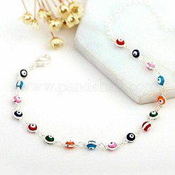 Christmas Brass Evil Eye Enamel Link Chain Anklets for Women&nbsp;WGC2D50-03
