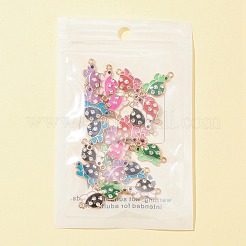 24Pcs 6 Colors Alloy Enamel Connector Charms&nbsp;ENAM-FS0001-60