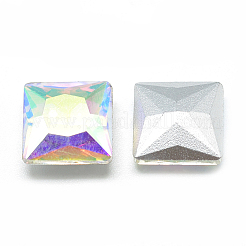 Pointed Back Glass Rhinestone Cabochons&nbsp;RGLA-T027-8x8mm-02