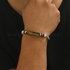 Natural Tiger Eye Round Beaded Bracelets&nbsp;PO7911