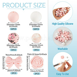 34Pcs 6 Style Silicone Beads&nbsp;SIL-TA0003-52
