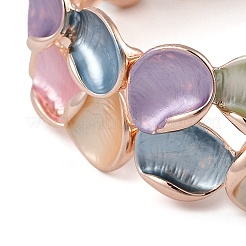 Coloful Alloy Enamel Links Stretch Bangles&nbsp;BJEW-B100-06