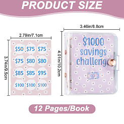 3-Ring 4 Inch PVC Mini Binder Savings Challenge&nbsp;DIY-WH0430-204B