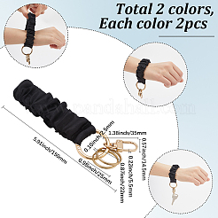 4Pcs 2 Colors Satin Cloth Bracelet Wristlet/Hair Tie Keychain&nbsp;KEYC-SC0001-32