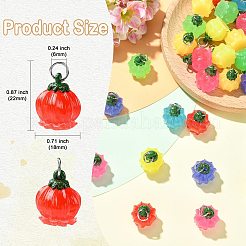 35Pcs 7 Colors Luminous Opaque Resin Pendants&nbsp;RESI-CJ0005-42
